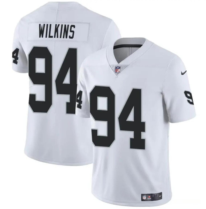 Youth Las Vegas Raiders #94 Christian Wilkins White Stitched Football Jersey